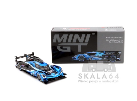 Model samochodu Acura ARX-06 GTP #10 2024 IMSA Daytona 24 Hrs Konica Minolta w skali 1:64 - pudełko