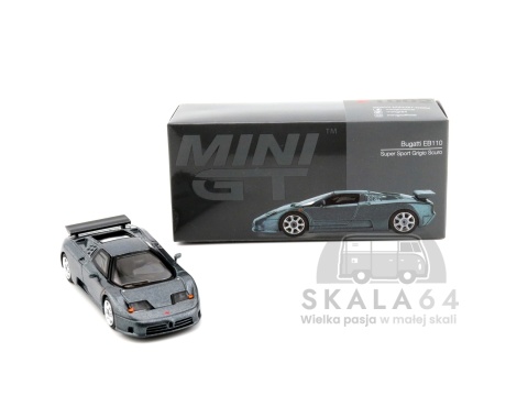 Model Bugatti EB110 Super Sport Grigio Scuro w skali 1:64 - pudełko