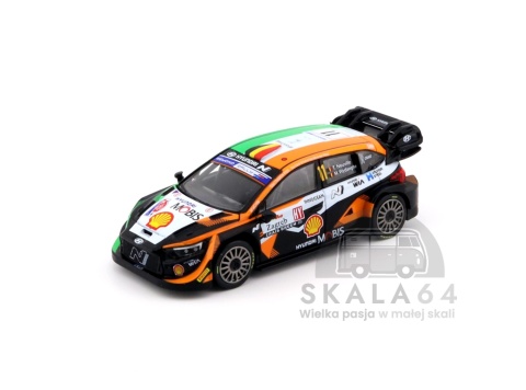 Model samochodu Hyundai i20 N Rally1 #11 2023 Rally Croatia Power Stage Winner w skali 1:64 - przód