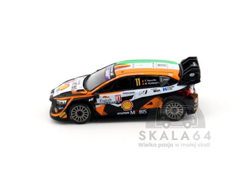 Model samochodu Hyundai i20 N Rally1 #11 2023 Rally Croatia Power Stage Winner w skali 1:64 - bok