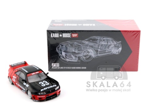 MINI GT Kaido House 191 Nissan Skyline GT-R R33 Kaido Works ADVAN KHMG191 1:64