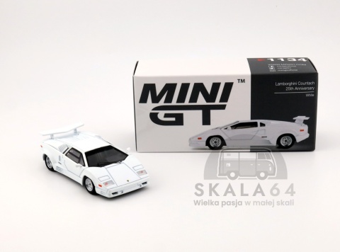 Model samochodu Lamborghini Countach 25th Anniversary White w skali 1:64 - pudełko