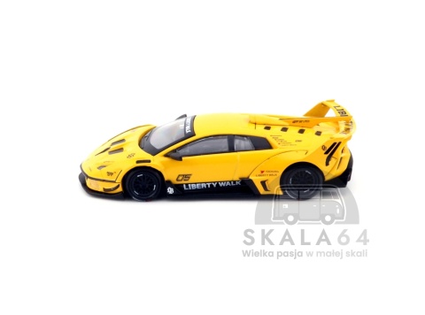 Model samochodu Lamborghini Murcielago GT EVO LB-Silhouette Works Yellow w skali 1:64 - bok