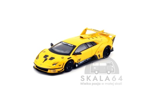 Model samochodu Lamborghini Murcielago GT EVO LB-Silhouette Works Yellow w skali 1:64 - przód