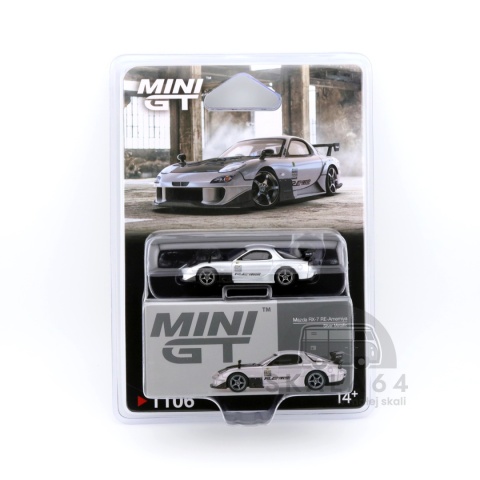 MINI GT Mazda RX-7 E-Amemiya Silver Metallic LHD MGT01106-BL MiniGT
