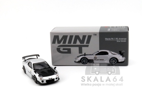 MINI GT Mazda RX-7 E-Amemiya Silver Metallic LHD MGT01106-BL MiniGT