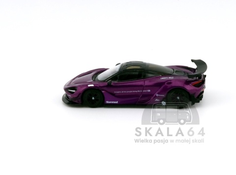 Model samochodu McLaren 720S LB Works Purple w skali 1:64 - bok