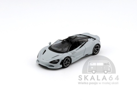 Model samochodu McLaren 750S Spider Cirrus Grey w skali 1:64 - przód