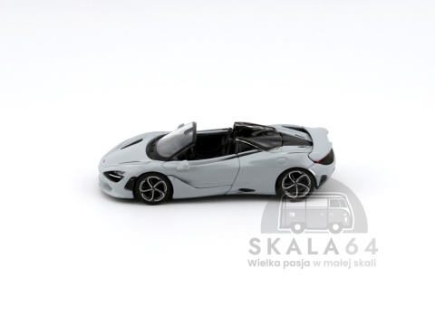 Model samochodu McLaren 750S Spider Cirrus Grey w skali 1:64 - bok