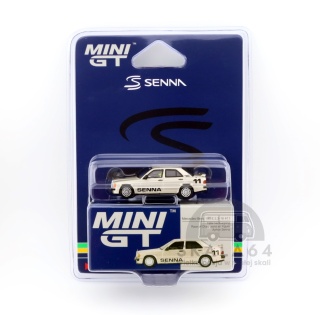 MINI GT Mercedes-Benz 190 E 2.3-16 #11 1984 Nurburgring Race of Champions with Figure Ayrton Senna LHD MGT01076-BL MiniGT