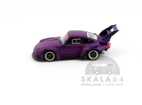 Model samochodu Porsche 911 RWB 993 Rotana Purple w skali 1:64 - bok