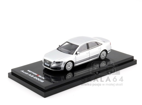 MOTORHELIX Audi A8 L W12 Quattro 2008 Ice Silver Metallic 1:64