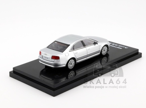 MOTORHELIX Audi A8 L W12 Quattro 2008 Ice Silver Metallic 1:64