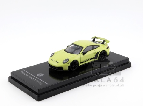 Model samochodu Porsche 911 GT3 992.2 Cartagena Yellow w skali 1:64 - przód