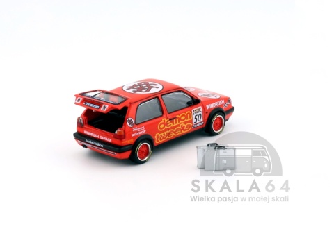 Model samochodu Volkswagen VW Golf GTi MK2 Team Demon Tweeks BTCC 1988 w skali 1:64 - klapa