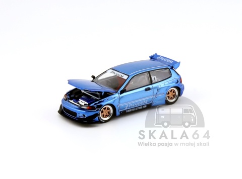 POP RACE PR64-206 Honda Pandem Civic EG6 Blue Chrome PR64-0206 1:64