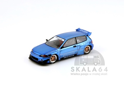 POP RACE PR64-206 Honda Pandem Civic EG6 Blue Chrome PR64-0206 1:64