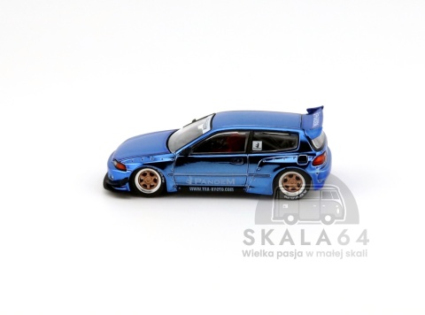 POP RACE PR64-206 Honda Pandem Civic EG6 Blue Chrome PR64-0206 1:64