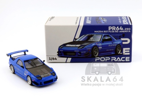POP RACE PR64-223 Mazda RX7 FC3S Re Amemiya Widebody Blue PR64-0290 1:64