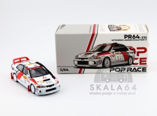 POP RACE PR64-231 Mitsubishi Lancer Evolution EVO IV Safari Rally Kenya 1998 PR64-0231 1:64
