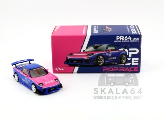 POP RACE PR64-240 Mazda RX7 Re Amemiya Widebody Blue Pink PR64-0240 1:64