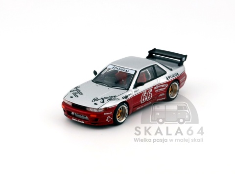 Model samochodu Pandem Nissan Silvia S13 Moontech Red w skali 1:64 - przód