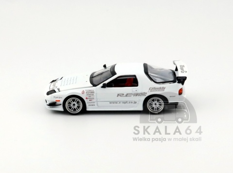 Model samochodu Mazda RX7 FC3S Re Amemiya White w skali 1:64 - bok