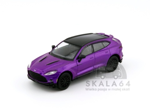 Model samochodu Aston Martin DBX 707 Storm Purple w skali 1:64 - przód