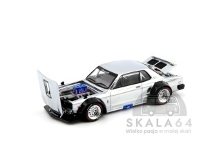 POP RACE PR64-330 Nissan Skyline GT-R V8 Drift Hakosuka Silver Chrome Hong Kong ToyCar Salon PR640330 1:64