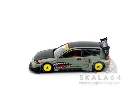 Model samochodu Pandem Honda Civic EG6 Sharkmouth Dark Green IDE Indonesia DieCast Expo 2025 w skali 1:64 - bok