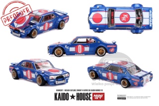 PREORDER MINI GT Kaido House KHMG287 1969 Nissan Skyline 2000GT-R (KPGC10) Kaido Works V3, blue/red/white