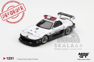 PREORDER MINI GT MGT01231-BL 1998 Mazda RX-7 LB-Super Silhouette Police, white/black