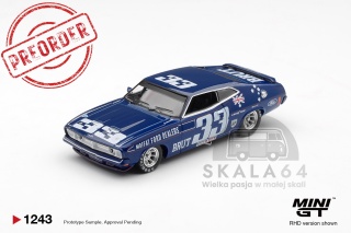 PREORDER MINI GT MGT01243-R Ford Falcon (XB) GT #33 Bathurst 1000, blue