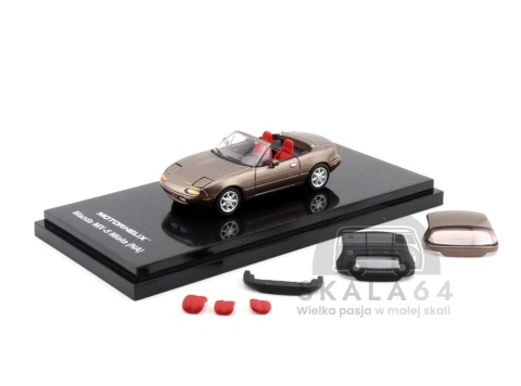 Model samochodu Mazda MX-5 Miata NA Spider Roadster LHD Metallic Brown w skali 1:64 - akcesoria