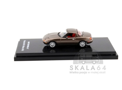 Model samochodu Mazda MX-5 Miata NA Spider Roadster LHD Metallic Brown w skali 1:64 - hardtop