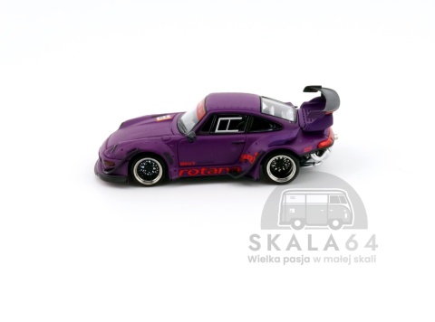 Model samochodu Porsche 911 RWB 993 Rotana #18 Purple w skali 1:64 - bok