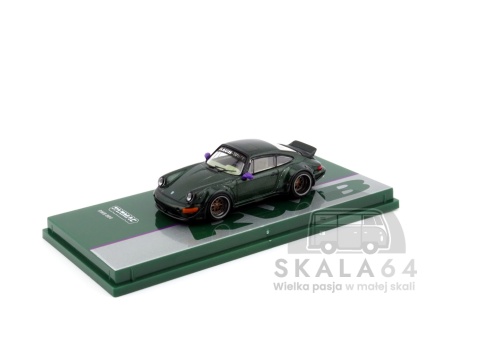Model samochodu Porsche 911 RWB 964 Green RAUH-Welt Begriff w skali 1:64 - przód