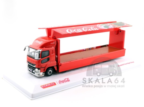 Model samochodu Mitsubishi Fuso Super Great Coca-Cola Santa Truck Red w skali 1:64 - elementy