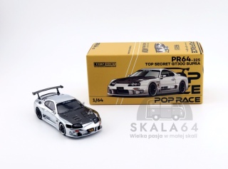 POP RACE PR64-325 Toyota Supra MK4 A80 Top Secret GT300 Silver Chrome PR64-0325 1:64