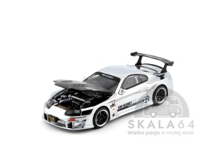 POP RACE PR64-325 Toyota Supra MK4 A80 Top Secret GT300 Silver Chrome PR64-0325 1:64