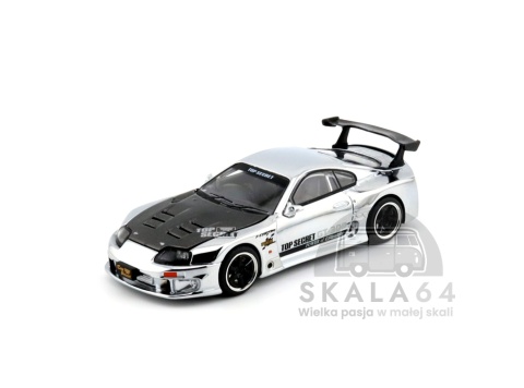 POP RACE PR64-325 Toyota Supra MK4 A80 Top Secret GT300 Silver Chrome PR64-0325 1:64