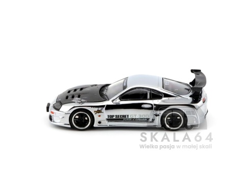 POP RACE PR64-325 Toyota Supra MK4 A80 Top Secret GT300 Silver Chrome PR64-0325 1:64