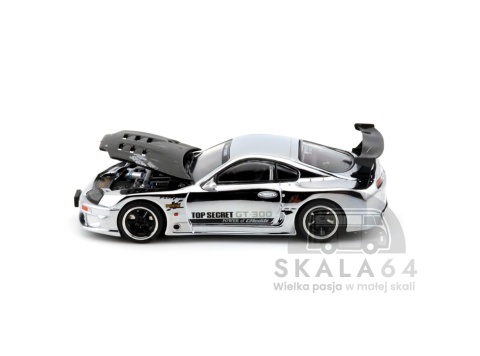 POP RACE PR64-325 Toyota Supra MK4 A80 Top Secret GT300 Silver Chrome PR64-0325 1:64