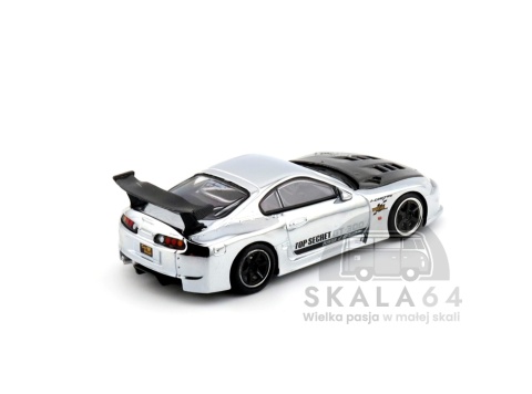 POP RACE PR64-325 Toyota Supra MK4 A80 Top Secret GT300 Silver Chrome PR64-0325 1:64