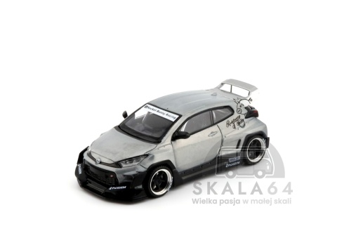 Model samochodu Pandem Toyota GR Yaris Raw Metal Hong Kong ToyCar Salon w skali 1:64 - przód