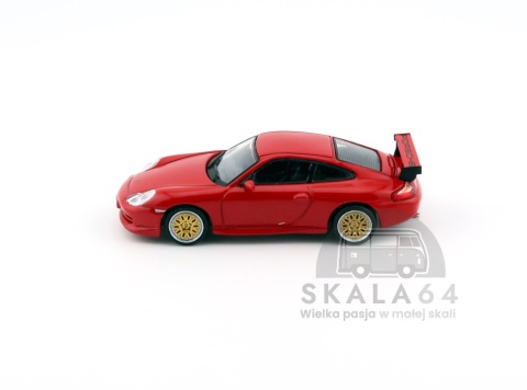 Model samochodu Porsche 911 GT3 type 996 Red w skali 1:64 - bok
