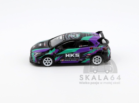 Model samochodu Toyota GR Corolla HKS w skali 1:64 - bok