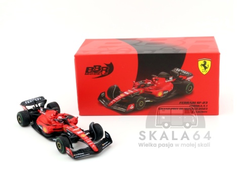 Bolid Ferrari SF-23 Formula 1 Monaco Grand Prix 2023 #16 C. Leclerc w skali 1:64 - pudełko