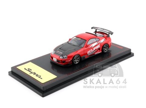 Model samochodu Toyota Supra A80 RZ Red Eclipse 1:64 w skali 1:64 - przód