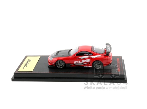 Model samochodu Toyota Supra A80 RZ Red Eclipse 1:64 w skali 1:64 - bok